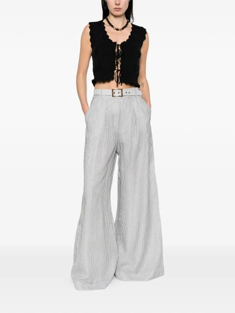 ZIMMERMANN belted striped palazzo pants - White - zdjęcie produktu nr 2