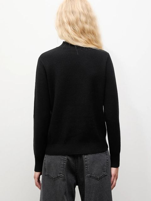 Answear.LAB sweter z kaszmirem damski kolor czarny z półgolfem