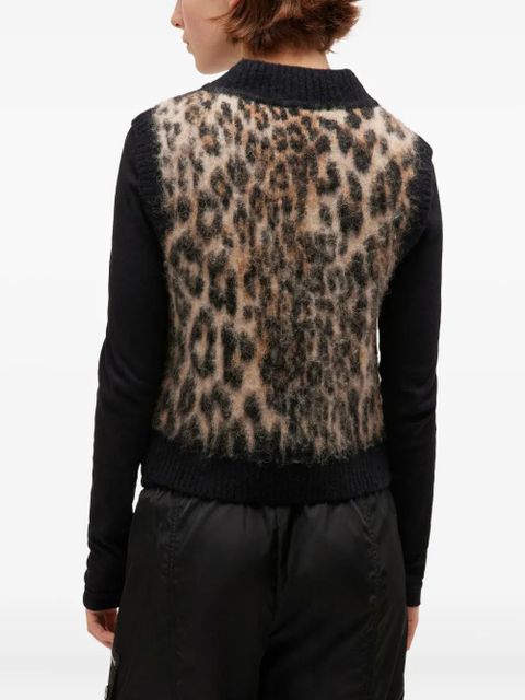 GANNI V-neck leopard-print vest - Neutrals