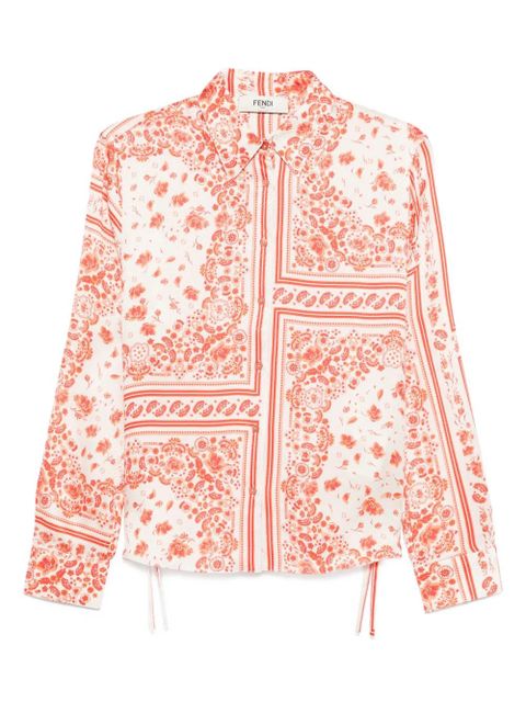 FENDI floral-print silk shirt - Neutrals - zdjęcie produktu nr 1