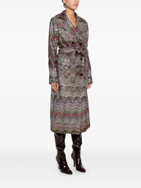 Missoni Multicolor viscose blend trench coat - Grey - zdjęcie produktu nr 2