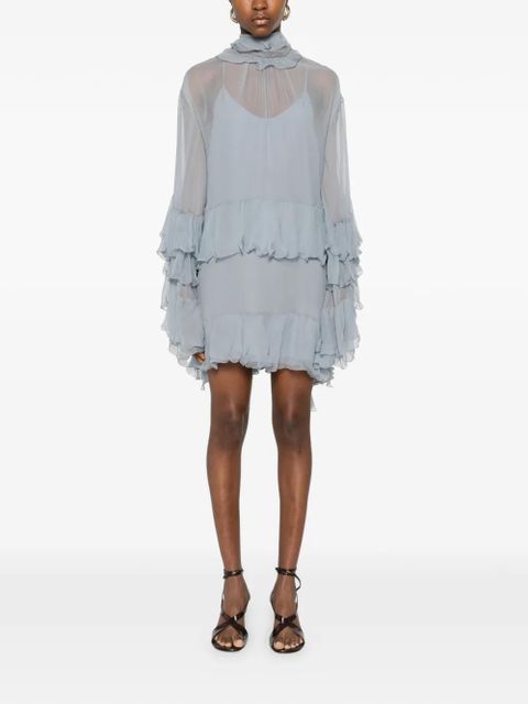 Chloé ruffled mini dress - Blue