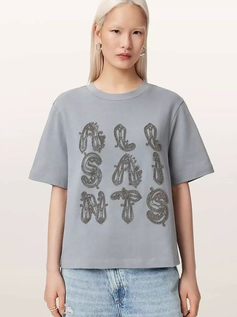AllSaints T-shirt oversize damski bawełniany ELLA - zdjęcie produktu nr 1