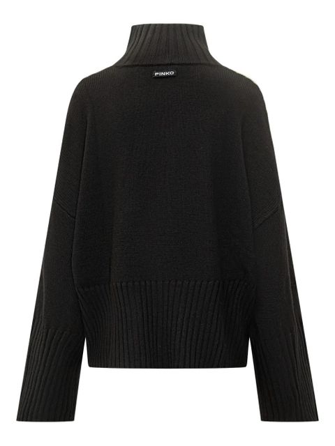 PINKO stripes-sleeve high-neck sweater - Black - zdjęcie produktu nr 2