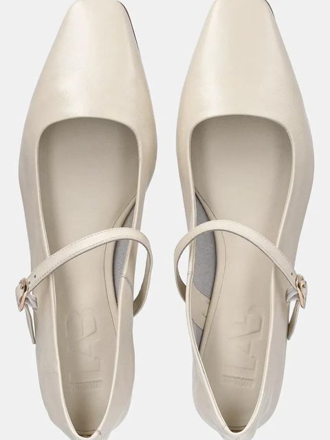 Answear.LAB baleriny skórzane kolor beżowy