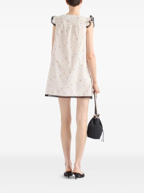 Prada floral-print mini dress - White