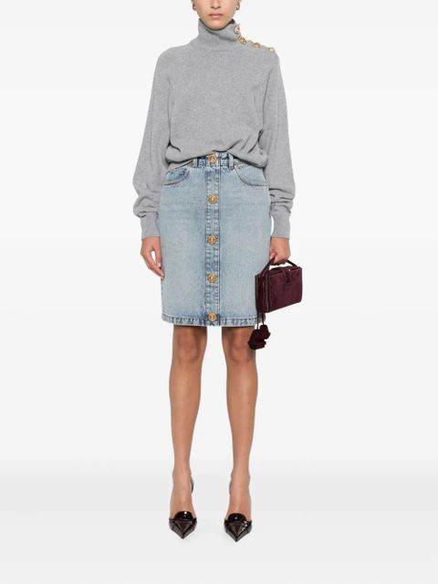 Balmain high-collar button-detail sweater - Grey - zdjęcie produktu nr 2