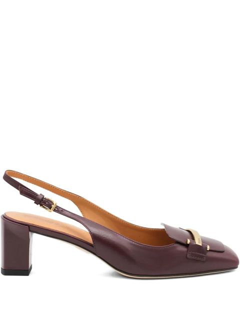Tod's 50mm slingback gold-bar pumps - Red - zdjęcie produktu nr 1