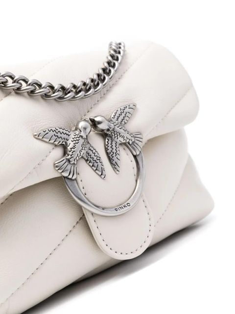 PINKO Baby Love quilted leather shoulder bag - White