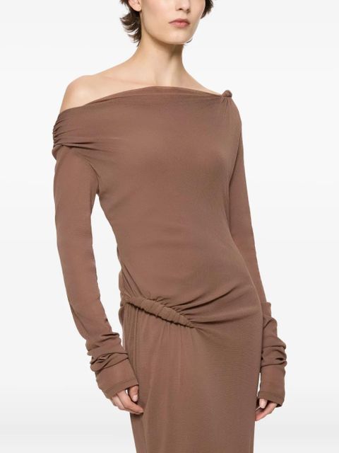 Paris Georgia Croissant long-sleeve twisted maxi dress - Brown