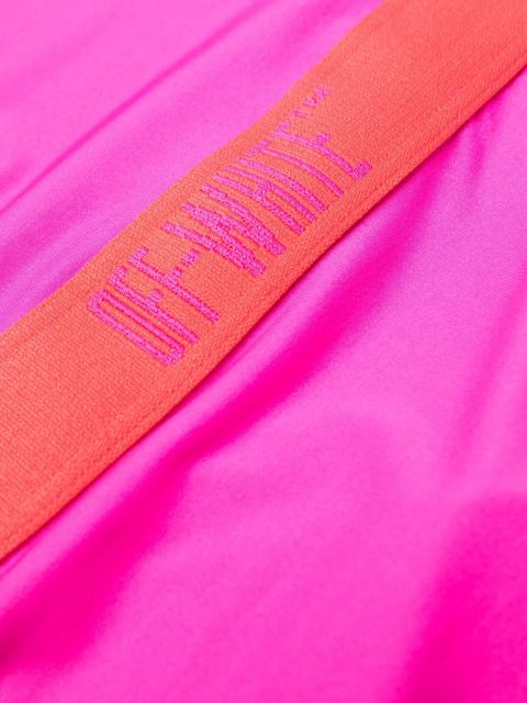 Off-White logo-strap swimsuit - Pink