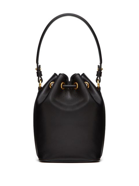 Valentino Garavani mini VLogo Signature leather bucket bag - Black