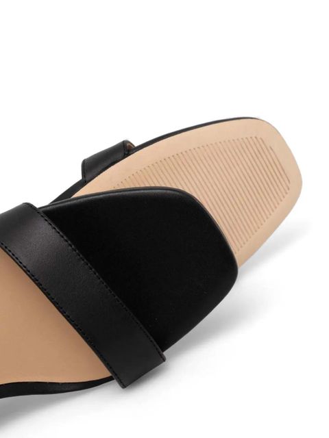 Lauren Ralph Lauren logo-plaque leather sandals - Black