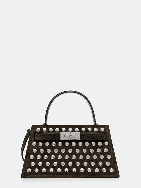 Tory Burch torebka zamszowa Lee Radziwill kolor zielony 175017-301 - zdjęcie produktu nr 1