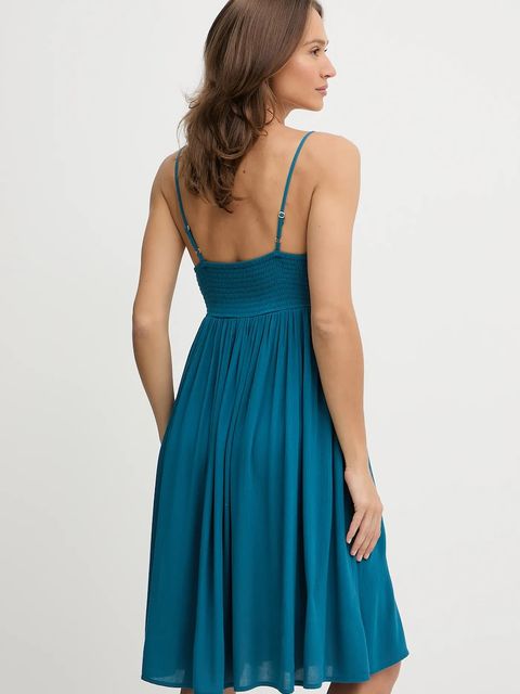 United Colors of Benetton sukienka kolor turkusowy mini rozkloszowana 4VW95V028 - zdjęcie produktu nr 2