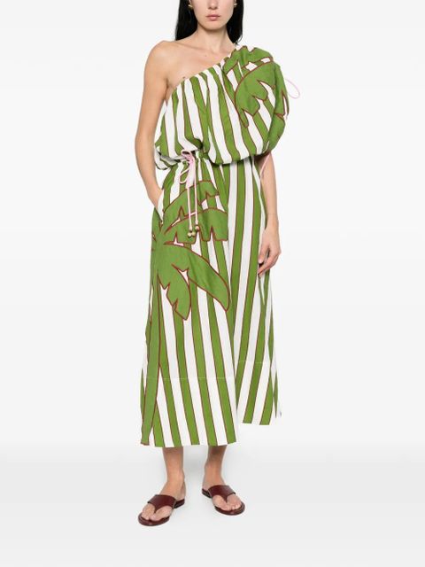 FARM Rio one-shoulder striped midi dress - Green - zdjęcie produktu nr 2