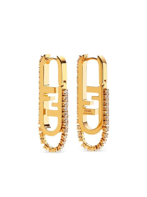 FENDI O'Lock-motif crystal earrings - Gold - zdjęcie produktu nr 1