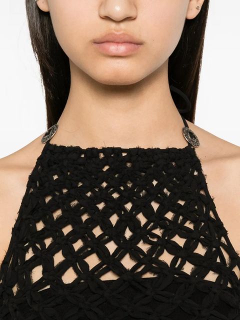 PINKO macramé-knit top - Black