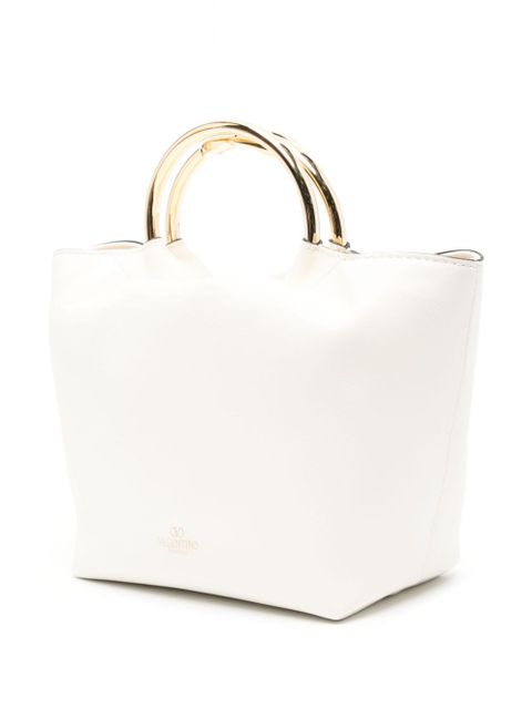 Valentino Garavani VLogo leather tote bag - White