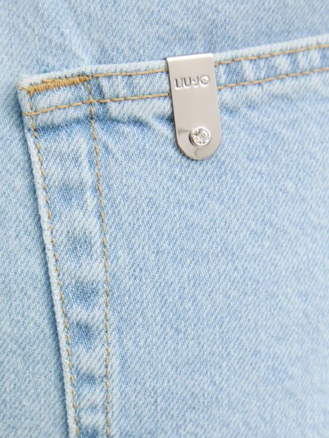 Liu Jo szorty jeansowe damskie kolor niebieski gładkie high waist UA5152 D0244