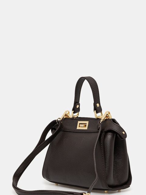 Answear.LAB torebka skórzana kolor brązowy