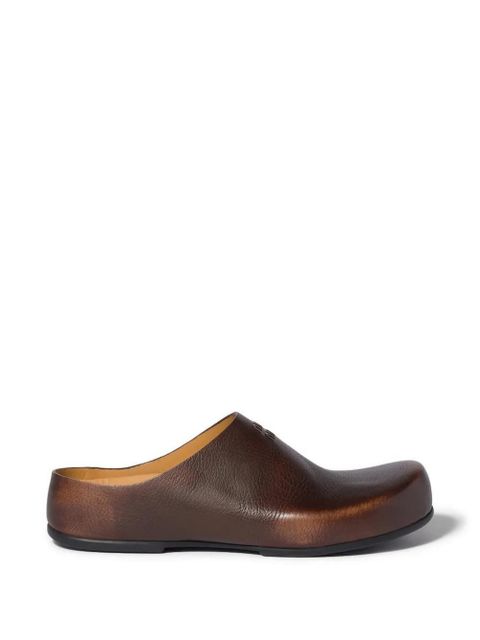 Miu Miu grained leather mules - Brown - zdjęcie produktu nr 1