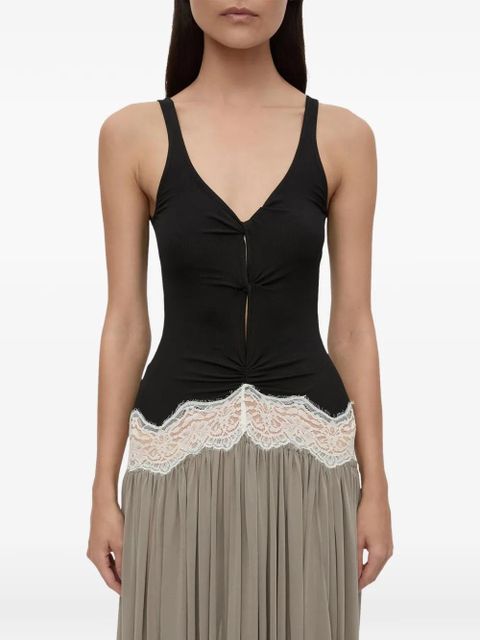 Christopher Esber Verner twist lace-detail tank dress - Grey