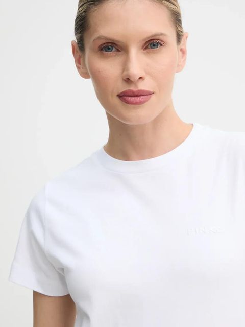 Pinko t-shirt bawełniany damski kolor biały 101752 A2HN