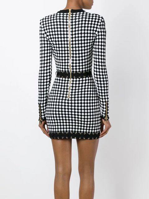 Balmain checked knit dress - Black