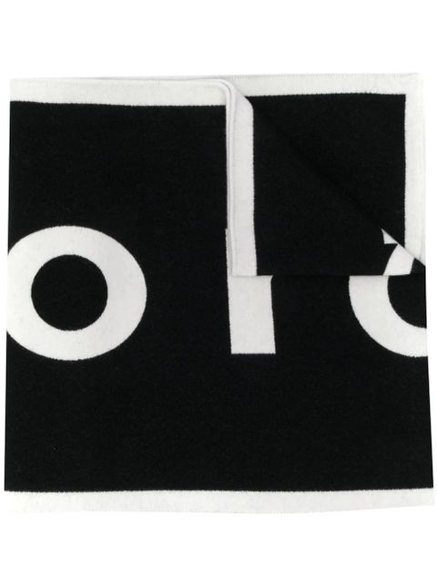 Rabanne logo-print two-tone scarf - Black - zdjęcie produktu nr 1