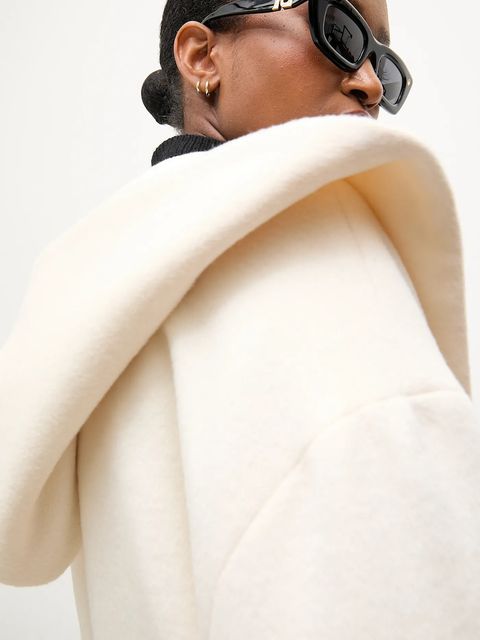 Answear.LAB płaszcz wełniany kolor beżowy