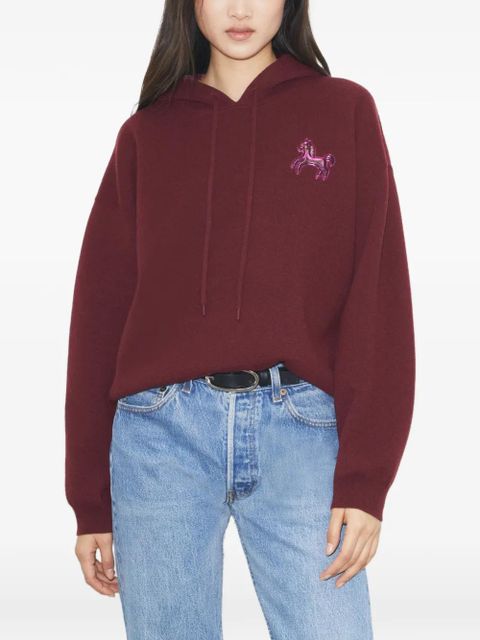 Tory Burch cropped pony hoodie - Red