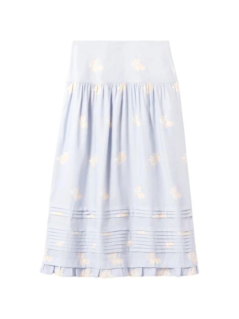 Claudie Pierlot floral-print pleated A-line midi skirt - Blue - zdjęcie produktu nr 1