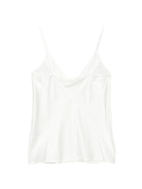 SOLOTRE satin V-neck top - Neutrals - zdjęcie produktu nr 2