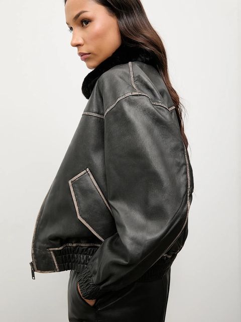 Answear.LAB kurtka skórzana kolor czarny przejściowa - zdjęcie produktu nr 1