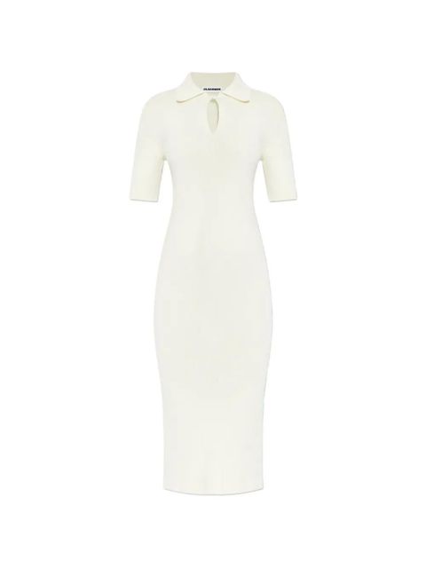 Jil Sander keyhole ribbed midi dress - Neutrals - zdjęcie produktu nr 1