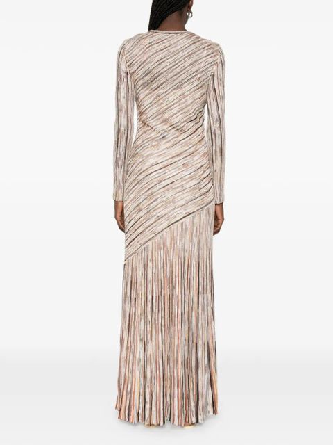 Missoni long-sleeve striped maxi dress - Neutrals