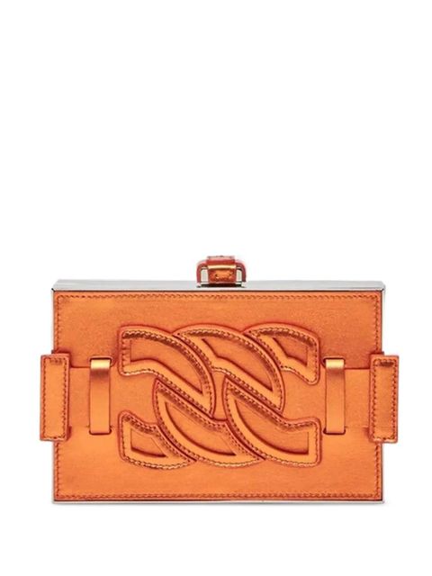 Casadei logo-patch clutch bag - Orange - zdjęcie produktu nr 1