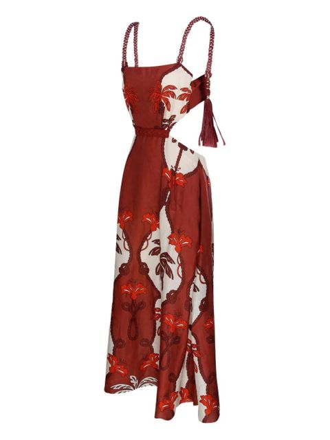 Johanna Ortiz printed maxi dress - Red