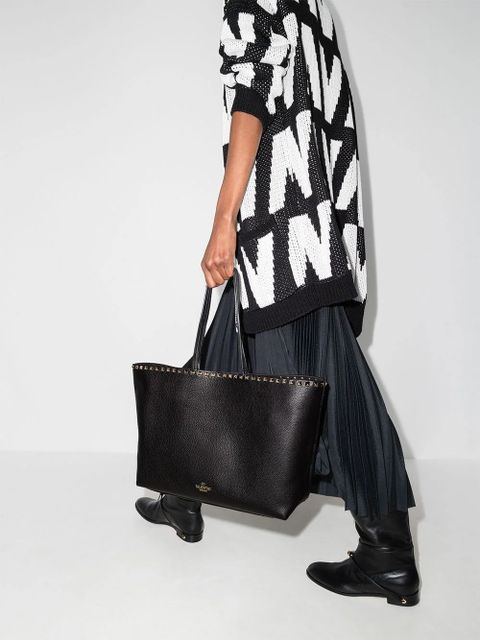 Valentino Garavani Rockstud leather tote bag - Black
