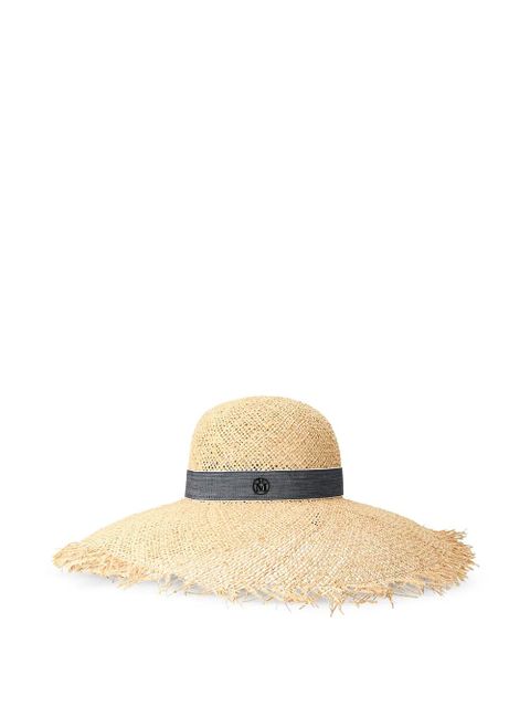 Maison Michel Blanche frayed trim hat - Neutrals - zdjęcie produktu nr 1