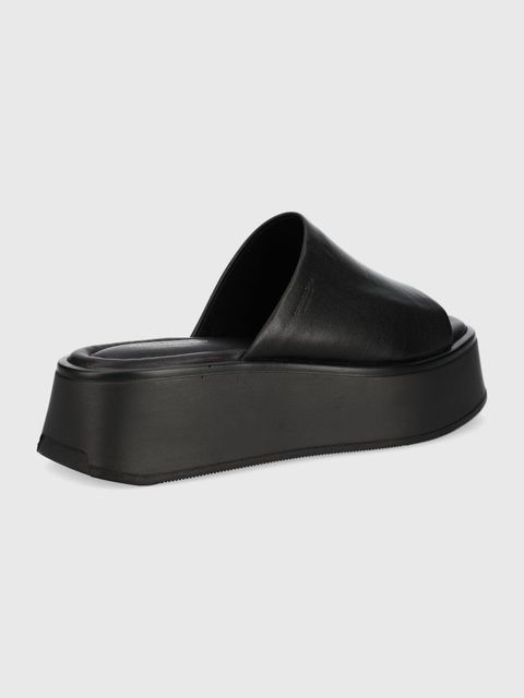 Vagabond Shoemakers klapki skórzane COURTNEY damskie kolor czarny na platformie 5334-601-92 - zdjęcie produktu nr 1