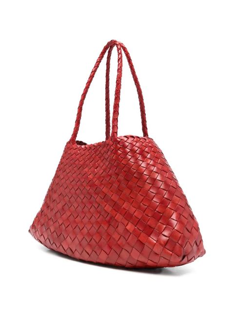 DRAGON DIFFUSION woven handle tote bag - Red