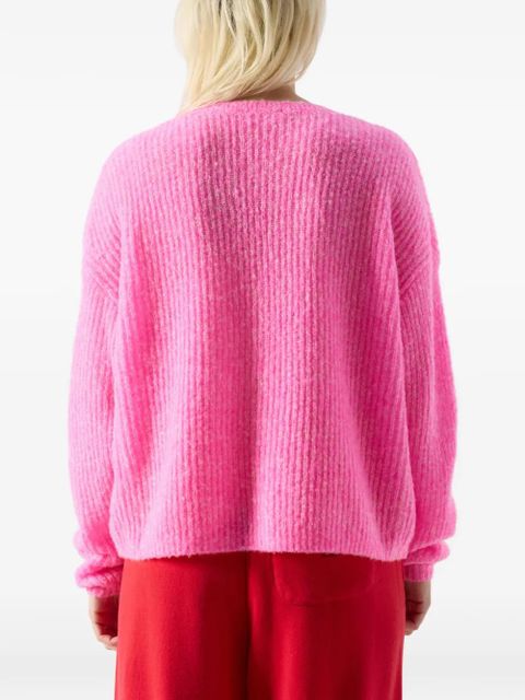 American Vintage Nuggy V-neck long-sleeve wool cardigan - Pink