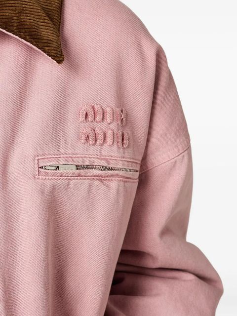 Miu Miu padded corduroy-collar blouson - Pink - zdjęcie produktu nr 2