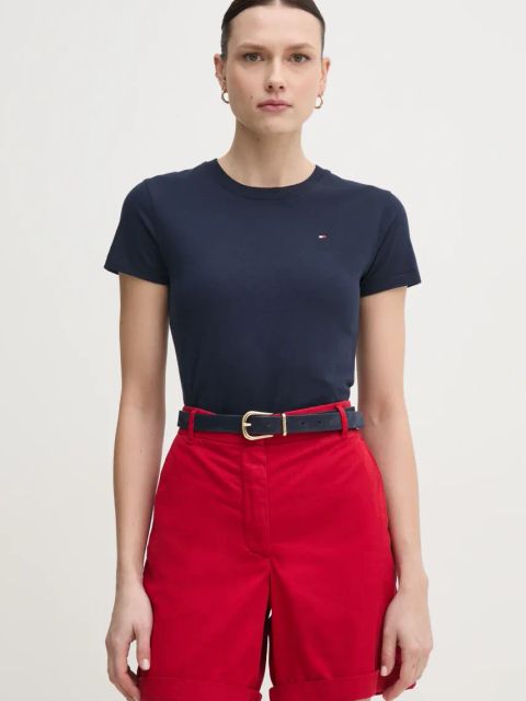 Tommy Hilfiger t-shirt bawełniany damski kolor granatowy WW0WW44433