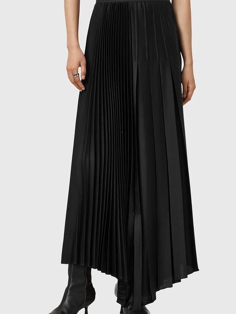 AllSaints spódnica JAX kolor czarny midi rozkloszowana W065RD