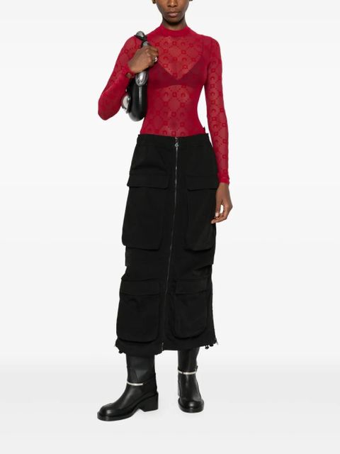 Marine Serre long-sleeve patterned top - Red