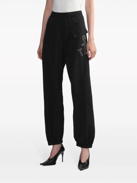 JW Anderson logo-embroidered elasticated-waist track pants - Black