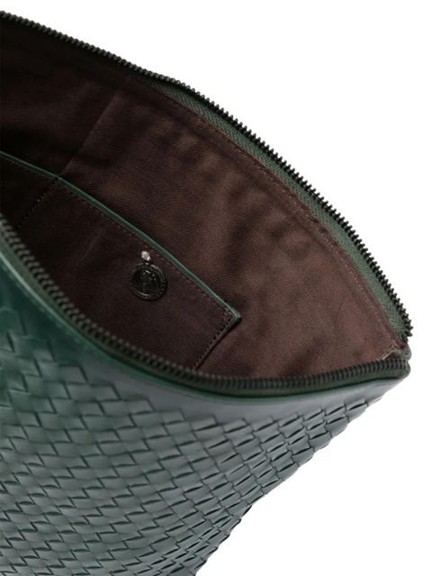 DRAGON DIFFUSION A4 interwoven leather clutch bag - Green
